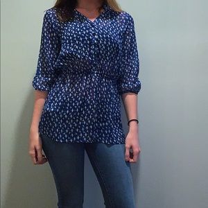 Royal Blue Bird Blouse